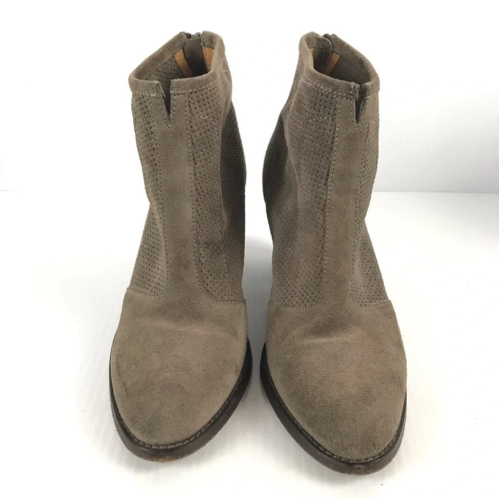 Aquatalia Fia Perforated Ankle Suede Boots Women's Size 7 - Picture 2 of 9